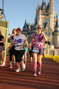 Running out of the castle.