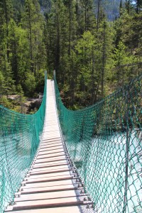 Suspension bridge leading to the Whitehorn campsite